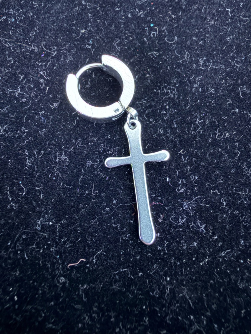 Silver Cross Dangle earring - Picture 2 of 3